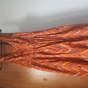 Orange Pen/Pencil Chevron Pattern Dress